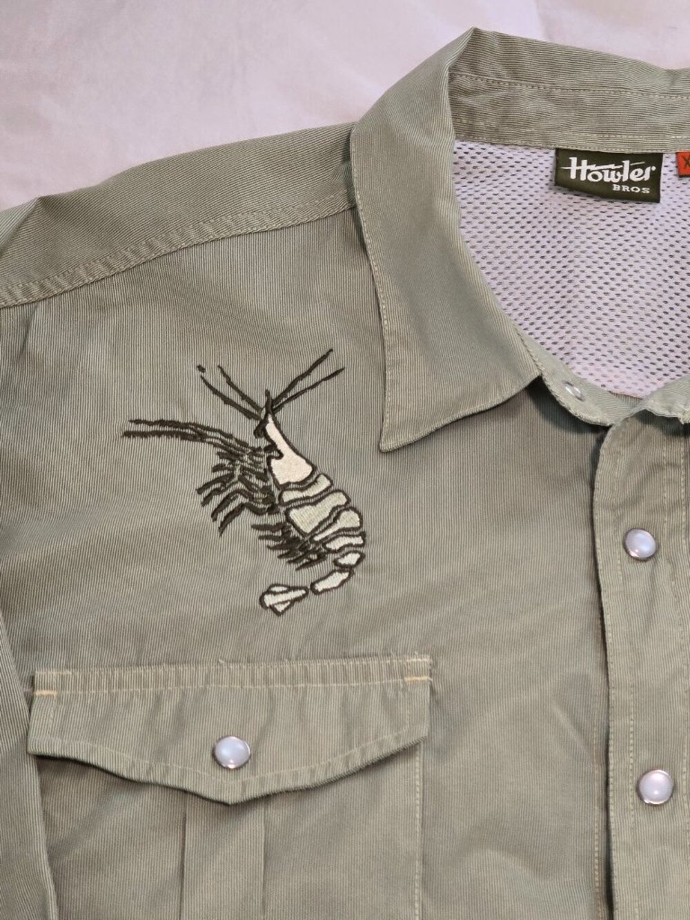 Rare Howler Bros Dancing Prawn Gaucho Snapshirt Terra Green (XL) - Picture 3 of 6